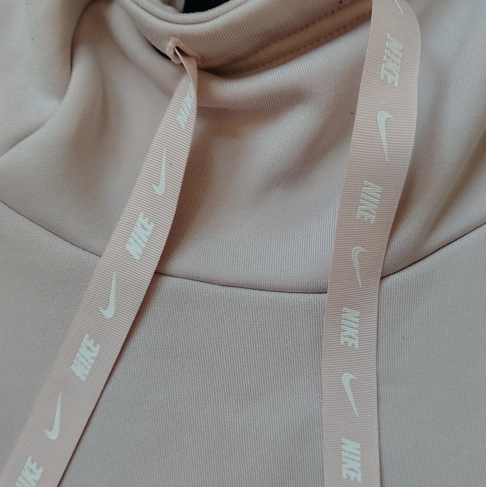 Nike Blush Pink Hoodie with Logo Drawstrings